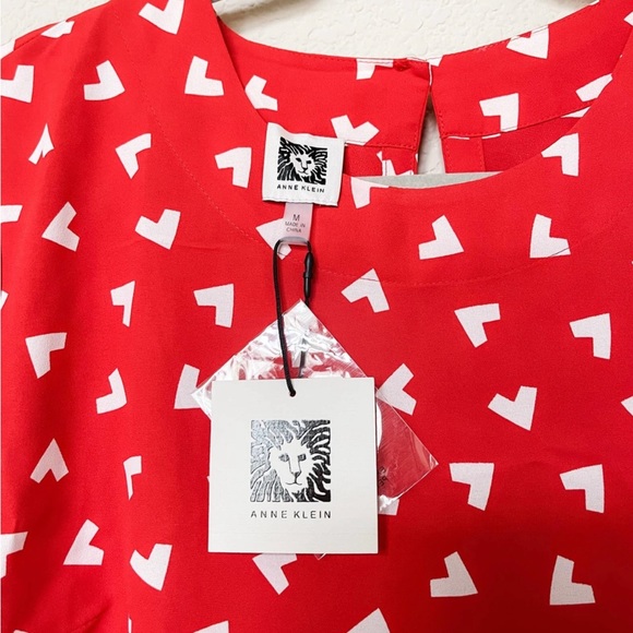 NWT ANNE KLINE SHORT SLEEVES BLOUSE MEDIUM - Picture 5 of 8